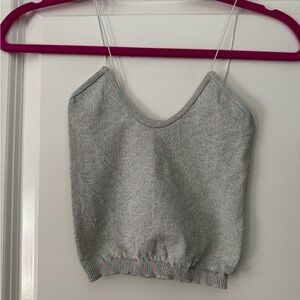 NWOT Free People Intimately Skinny Strap Brami Crop in Shimmery Colors Size XS/S